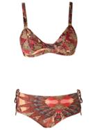 Lygia & Nanny Abstract Print Bikini Set - Pink & Purple