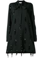 Msgm Sequin Embroidery Long-sleeve Dress - Black