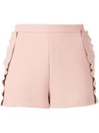Red Valentino Frilled Tailored Shorts - Neutrals