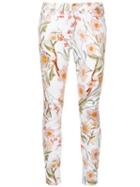 7 For All Mankind - Floral Print Skinny Jeans - Women - Cotton/spandex/elastane - 27, White, Cotton/spandex/elastane