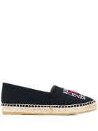 Kenzo Love Heart Print Espadrilles - Black