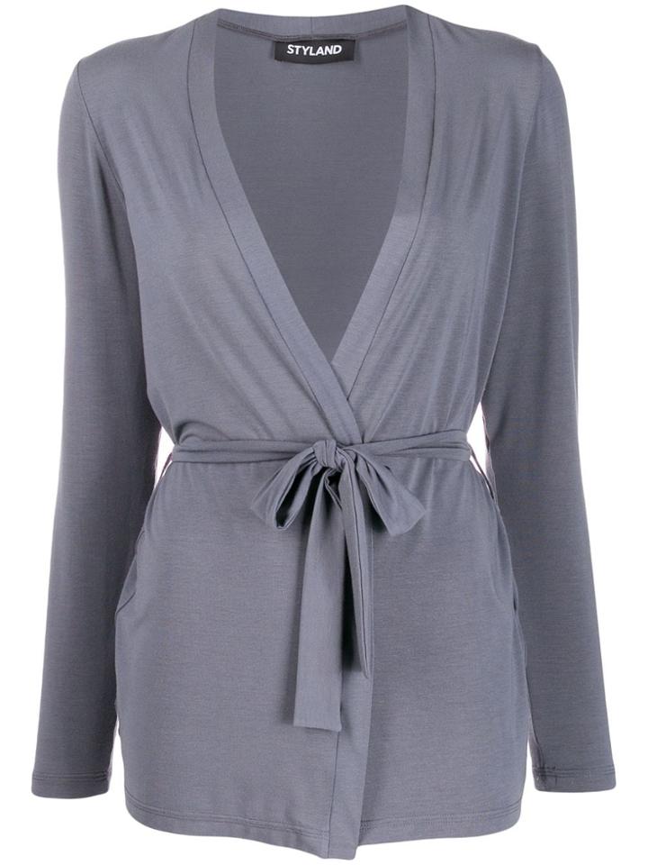 Styland Belted Lightweight Cardigan - Brown