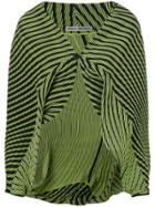 Issey Miyake Striped Cape Shrug - Black