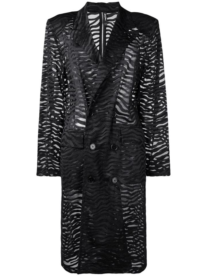 Adam Selman Double Breasted Trench Coat - Black