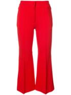Tibi - Tailored Cropped Trousers - Women - Polyamide/spandex/elastane/rayon - 4, Red, Polyamide/spandex/elastane/rayon
