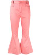 L'autre Chose - Flared Cropped Trousers - Women - Cotton/spandex/elastane - 40, Pink/purple, Cotton/spandex/elastane
