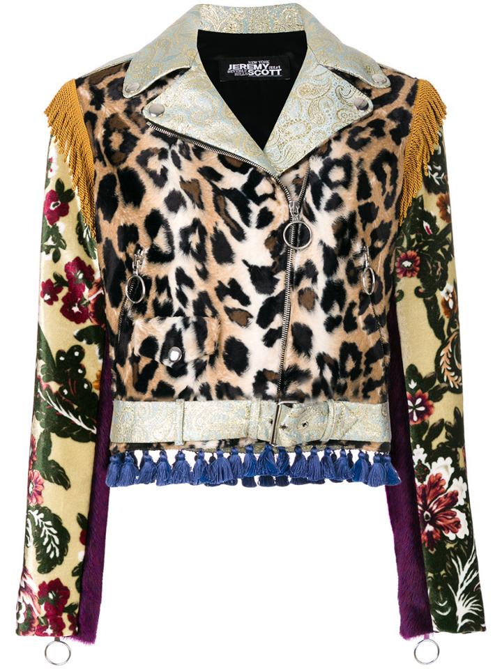 Jeremy Scott Tassel-trim Biker Jacket - Multicolour