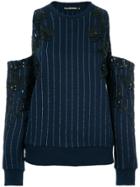 Filles A Papa Cut Out Embellished Sweatshirt - Blue