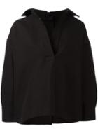 Marni Split Neck Blouse, Women's, Size: 40, Black, Cotton