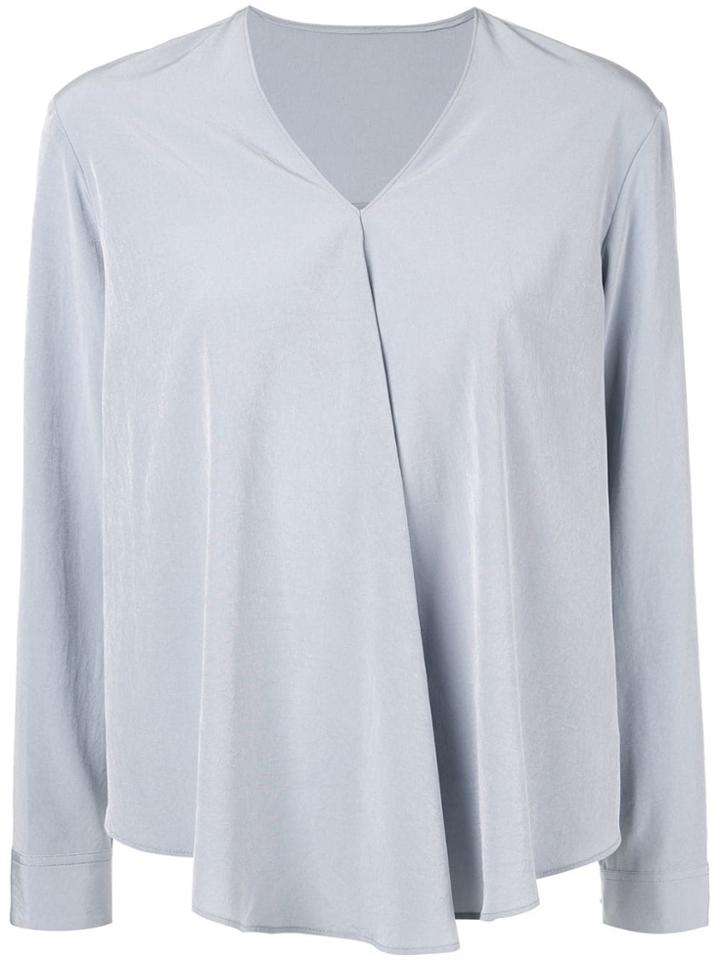 Des Prés Wrap-effect Blouse - Grey
