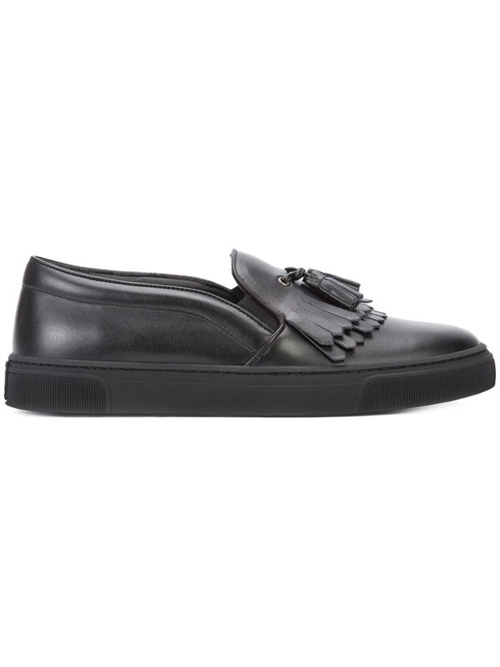 Louis Leeman Fringed Slip-on Sneakers - Black