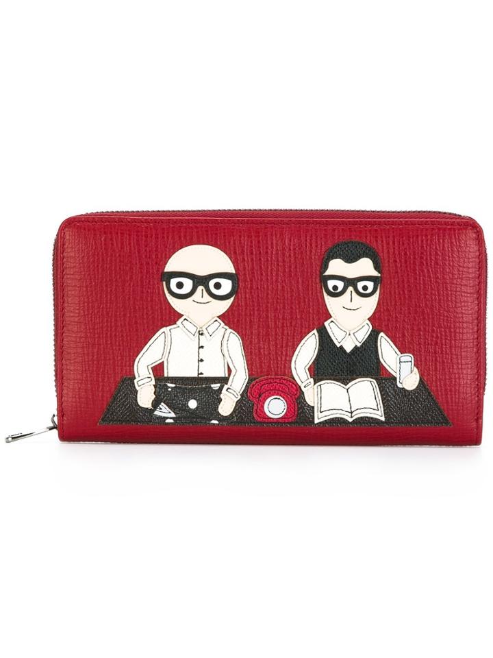 Dolce & Gabbana Designer's Patch Wallet - Red