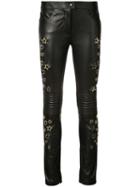 Philipp Plein - Aquamarine Skinny Trousers - Women - Nappa Leather - S, Black, Nappa Leather