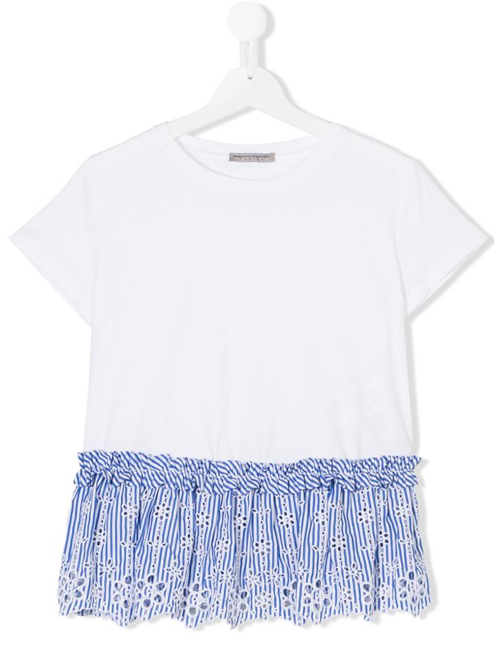 Ermanno Scervino Junior Ruffle Detail T-shirt - White