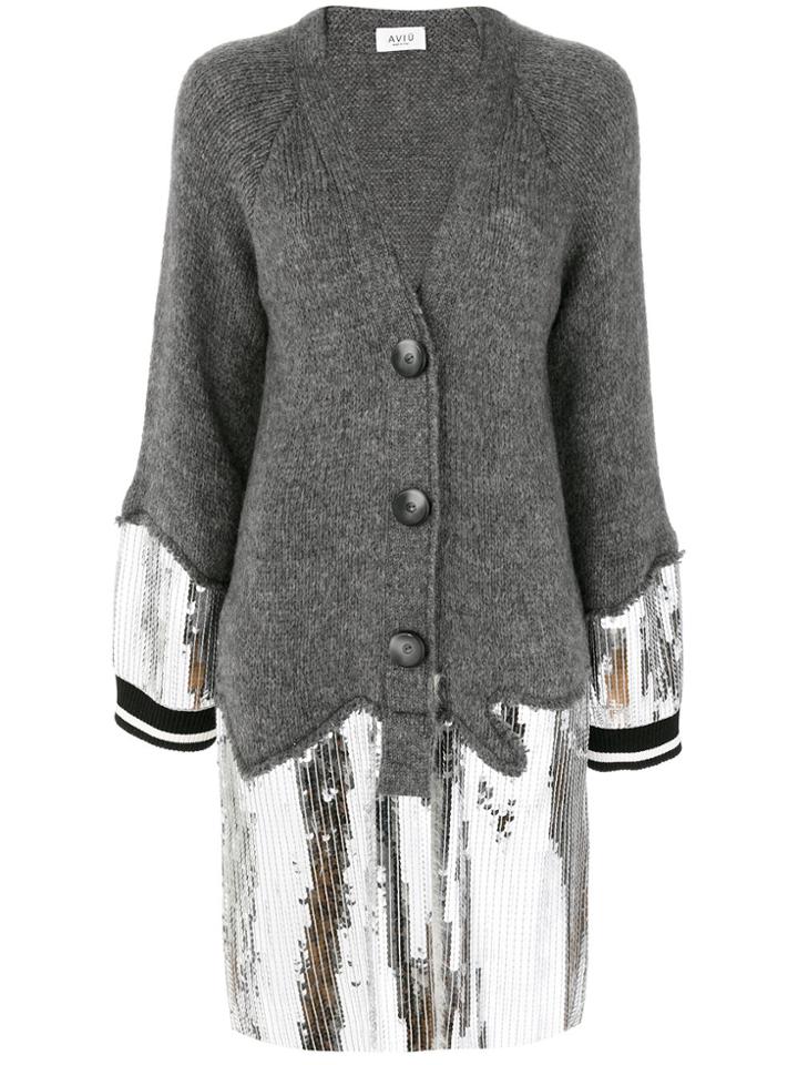 Aviù Button Up Cardigan - Grey
