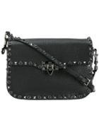 Valentino Valentino Garavani 'rockstud' Shoulder Bag, Women's, Black, Calf Leather/suede/brass