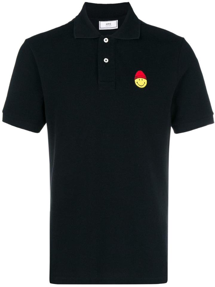 Ami Alexandre Mattiussi Polo Shirt Smiley Patch - Black