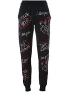 Philipp Plein Embellished Track Pants, Women's, Size: Medium, Black, Cotton