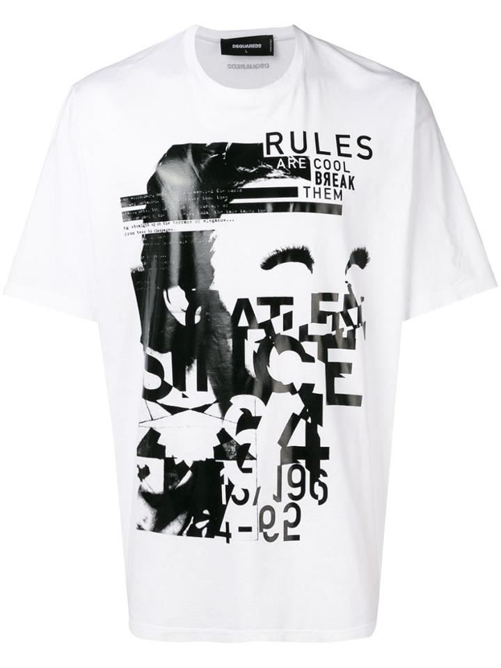 Dsquared2 Rules Print T-shirt - White