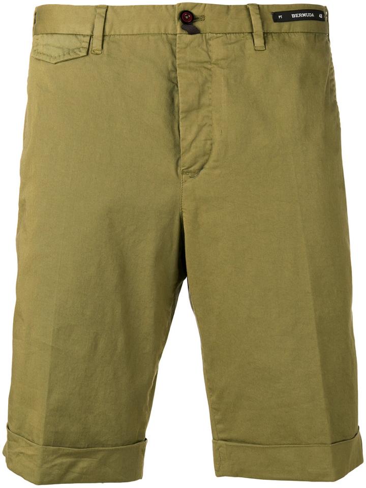 Pt01 Chino Shorts, Men's, Size: 46, Green, Cotton/spandex/elastane