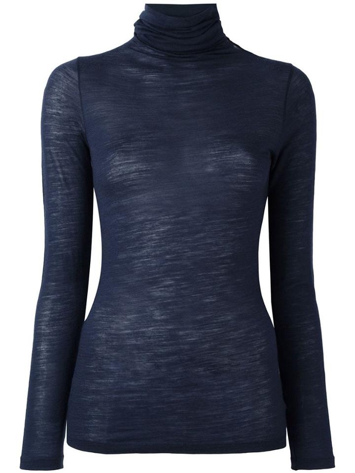 Zanone Roll Neck Jumper - Blue