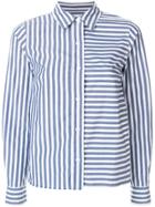 Current/elliott Striped Tie Back Shirt - Blue