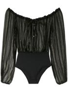 Amir Slama Metallic Bodysuit - Black