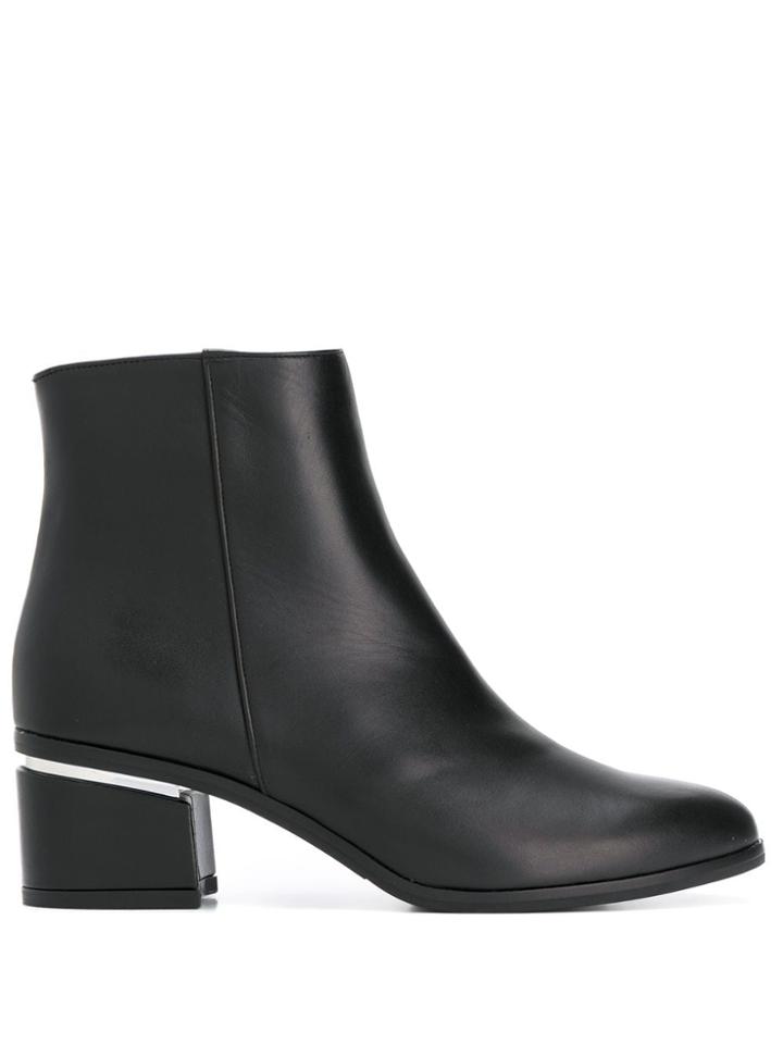 Albano Block-heel Ankle Boots - Black