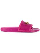 Gucci Pursuit Horsebit Slides - Pink & Purple