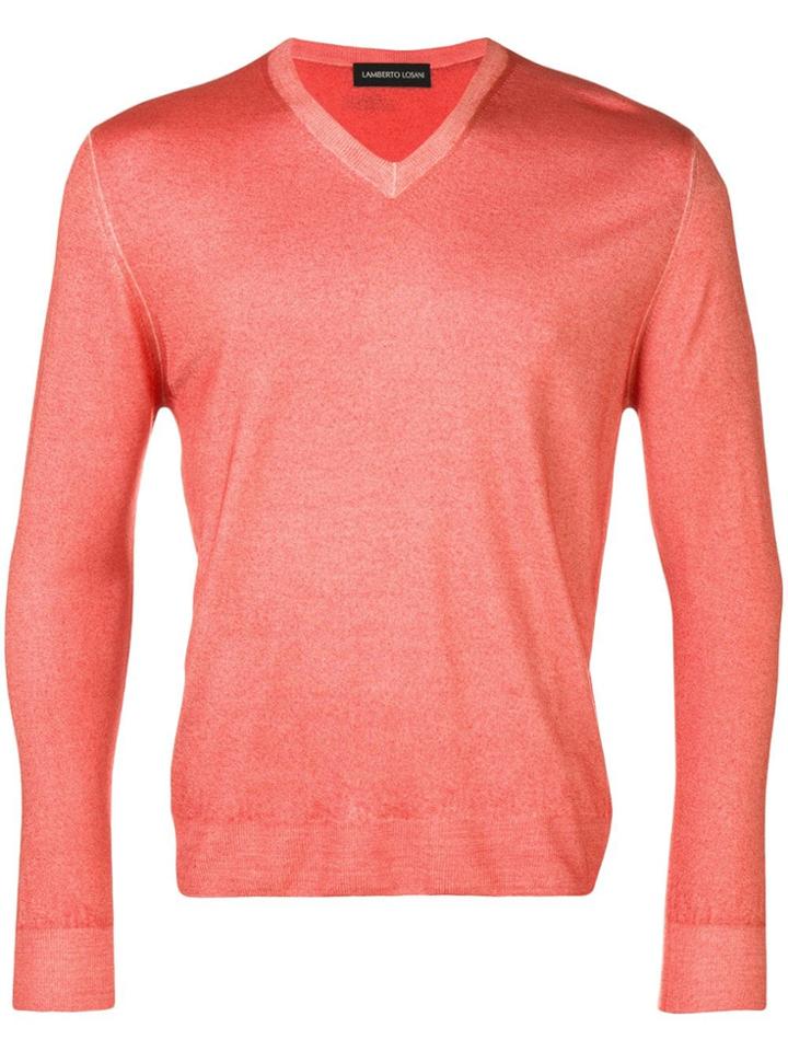 Lamberto Losani V-neck Jumper - Orange