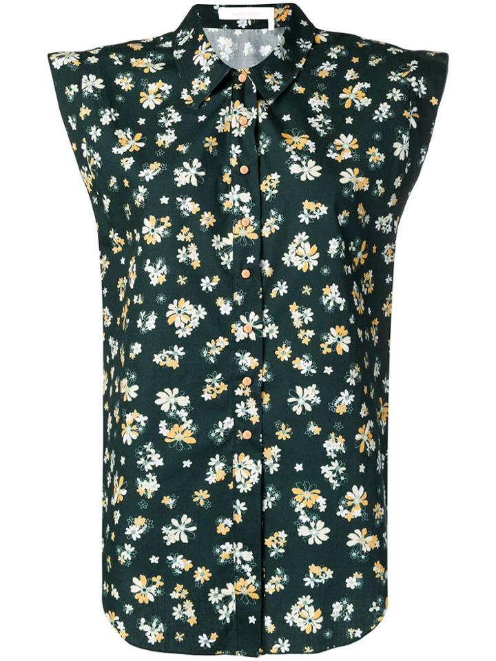 See By Chloé Floral Sleeveless Shirt - Green
