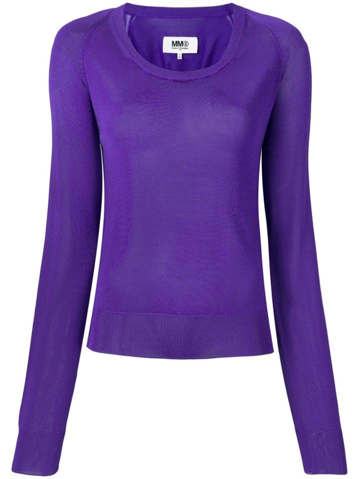 Mm6 Maison Margiela Cut Out Jumper - Purple