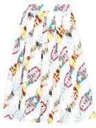 Ultràchic Totem Print Midi Skirt - White