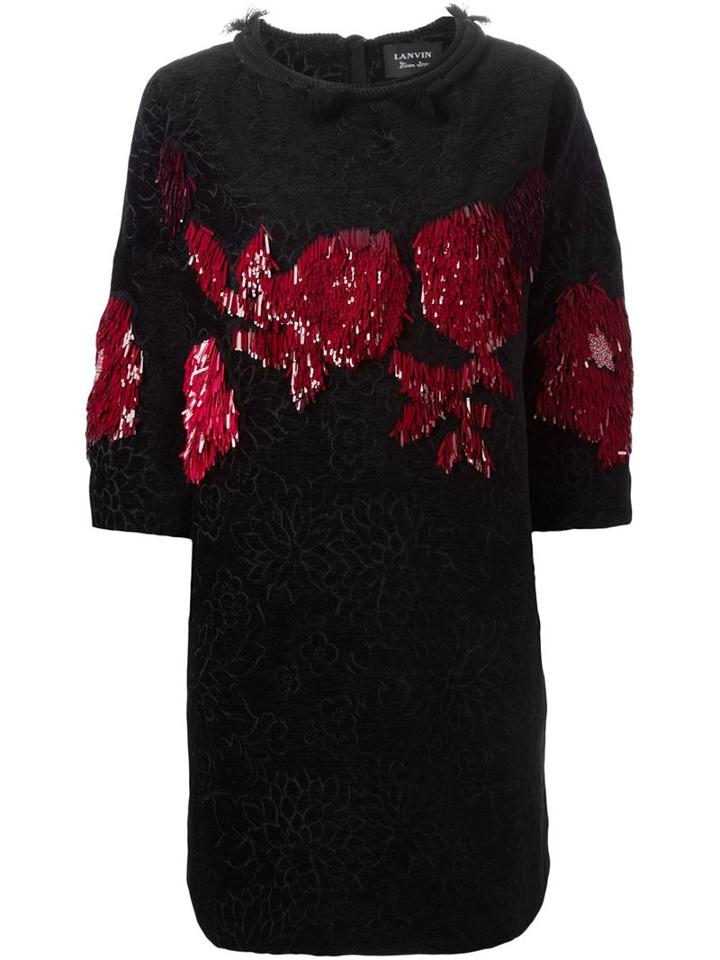 Lanvin Floral Jacquard Velvet Dress