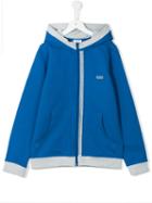 Boss Kids - Teen Zip-up Hooded Sweatshirt - Kids - Cotton/spandex/elastane - 16 Yrs, Boy's, Blue