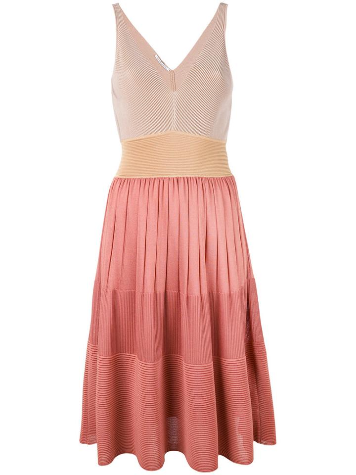 Agnona - Sleeveless Contrast Knit Dress - Women - Polyamide/spandex/elastane/viscose - 42, Nude/neutrals, Polyamide/spandex/elastane/viscose