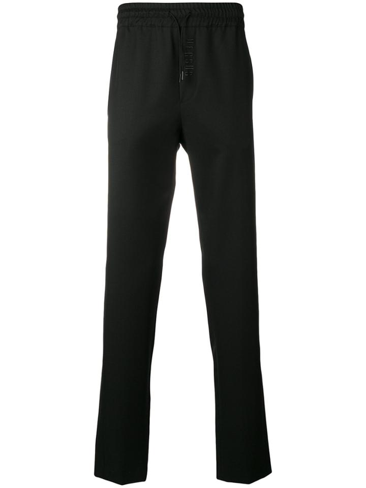 Versus Tonal Embroidered Logo Trousers - Black