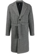 Hevo Gingham Check Coat - Black