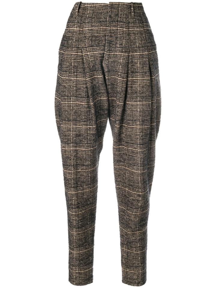 Philosophy Di Lorenzo Serafini Checked Tapered Trousers - Brown