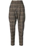 Philosophy Di Lorenzo Serafini Checked Tapered Trousers - Brown