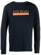 Saturdays Nyc Logo Long Sleeve Top - Blue