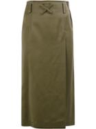 Off-white Label Patch Straight Skirt - Green