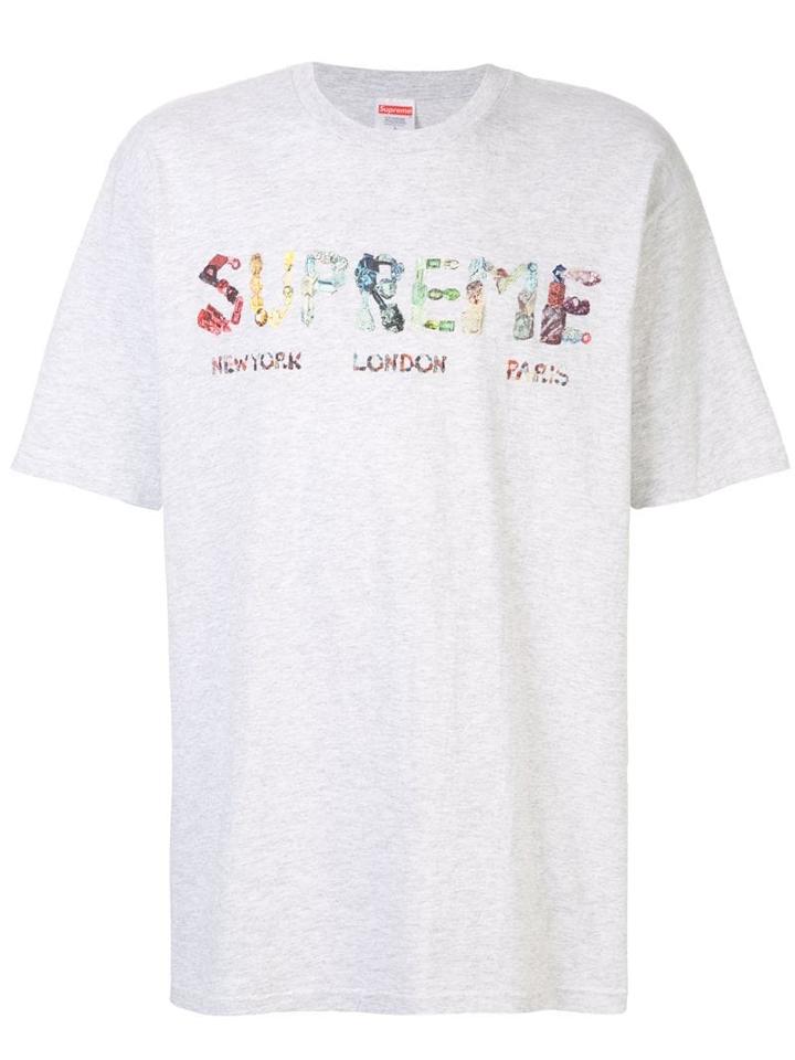 Supreme Crystals-print T-shirt - Grey