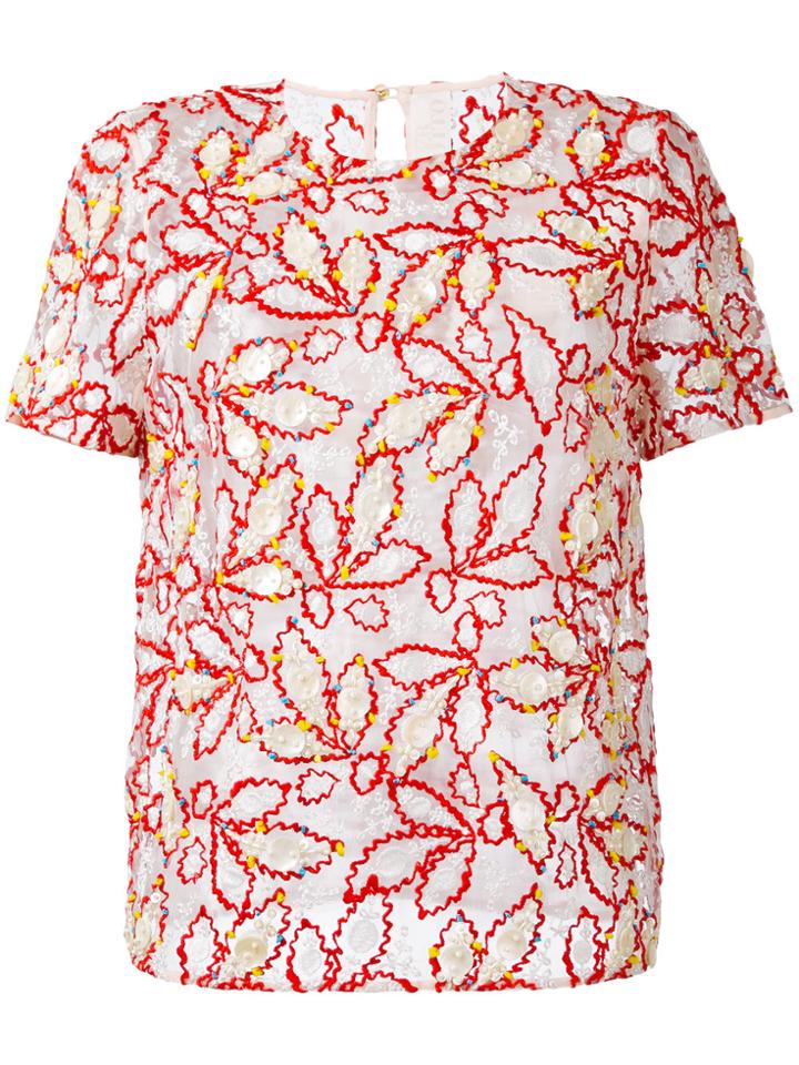 Peter Pilotto Sheer Embroidered Blouse