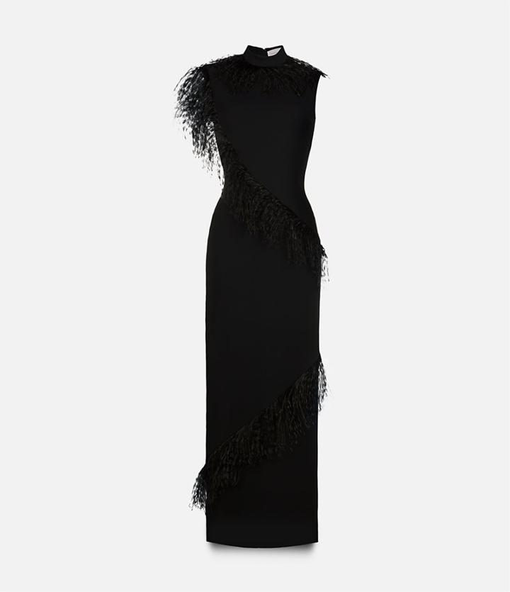 Christopher Kane Long Feather Insert Dress
