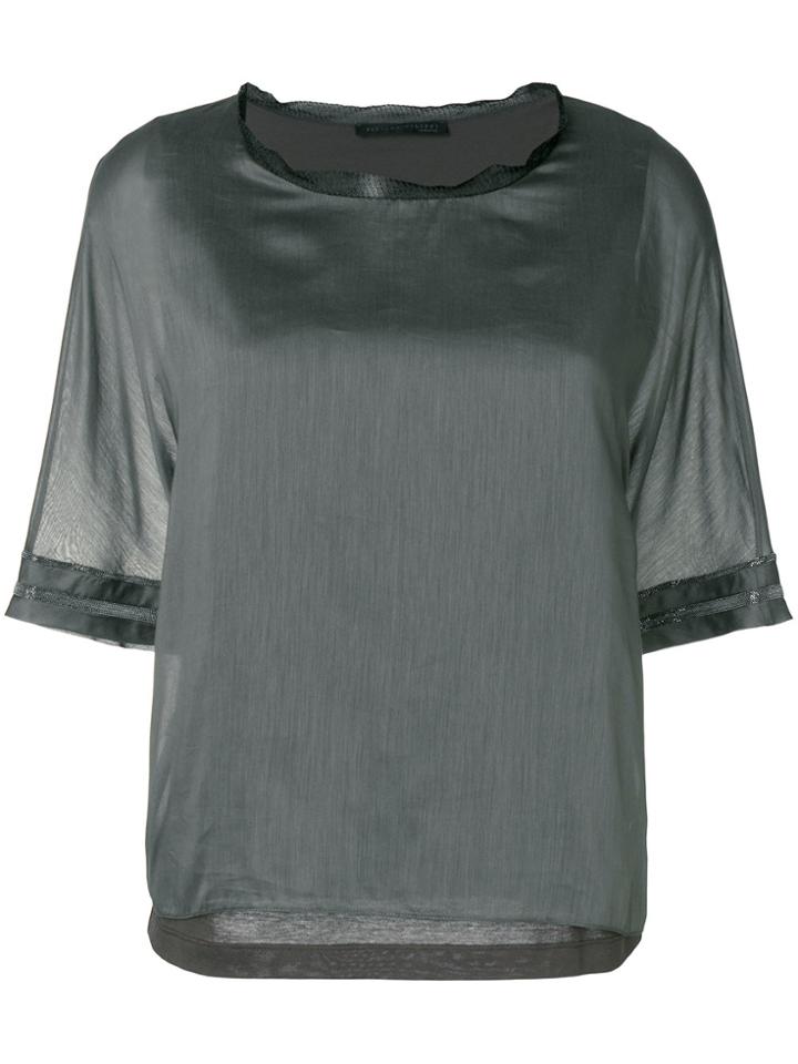 Fabiana Filippi Short-sleeve Shift Blouse - Green