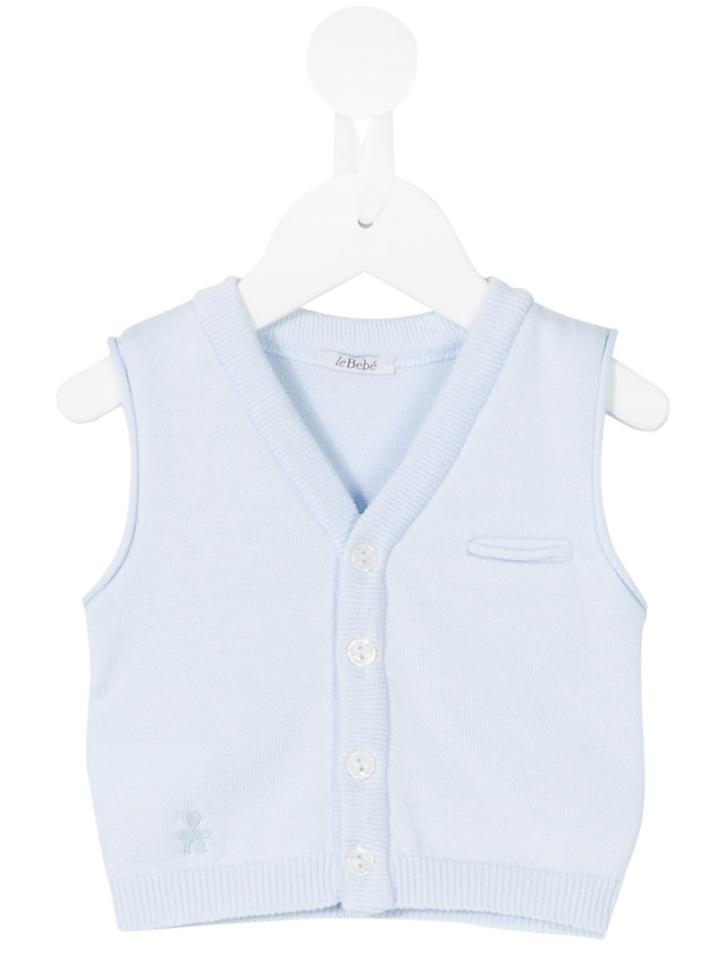 Le Bebé Enfant - Knitted Vest - Kids - Cotton - 9 Mth, Blue