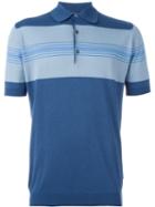John Smedley Knit Polo Shirt, Men's, Size: M, Blue, Cotton
