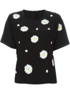Dolce & Gabbana Daisy Embroidered Top, Women's, Size: 42, Black, Silk
