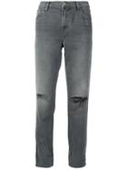 J Brand Ripped Straight Jeans - Grey